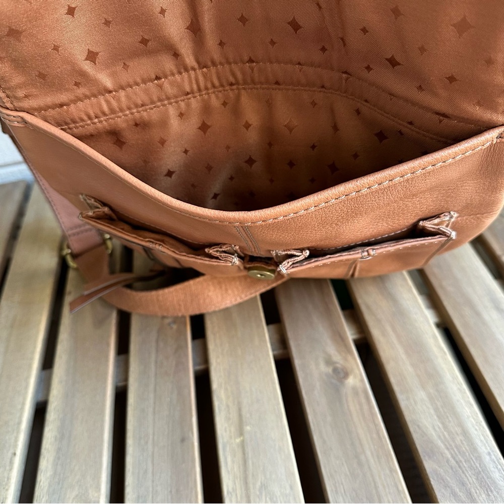 Fossil Morgan Traveler Brown Leather Crossbody Bag - Picture 12 of 16